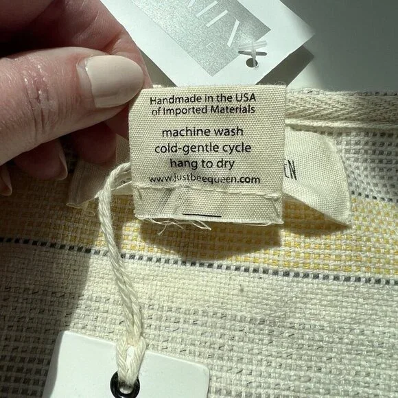 NWT Just Bee Queen Charlie Mini Skirt XS Yellow Striped Fringed Sarong - Picture 11 of 11